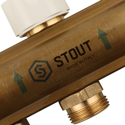 Коллектор Stout распределительный из латуни с расходомерами 1/3/4x3, SMB 0473 000003