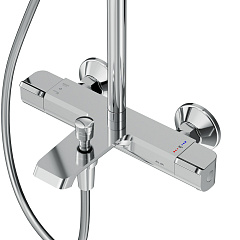 Душевая система AM.PM Func: см-ль д/ванны/душа с термостатом, душ.штанга, верхн. душ квадр., ручн.душ, хром