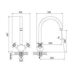 Смеситель для кухни IDDIS SAM, бронза, на мойку