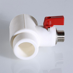 Тройник полипропиленовый коллекторный VALTEC PPR с шаровым краном, 40 мм х 1/2 нар. (конус)