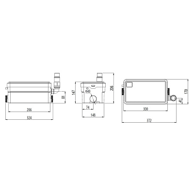 Канализационная насосная станция UNIPUMP SANIVORT 255 M напор 9м