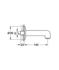 Излив для ванны Grohe BauClassic 13258000
