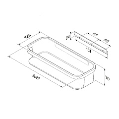 Корзина AM.PM Func для душа прямая, хром