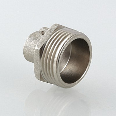 Переходник для подключения датчика температуры VALTEC M10 х 1/2 внутренняя-наружная резьба, никелированная латунь