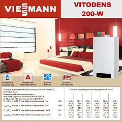 Настенный газовый конденсационный котел отопления одноконтурный Viessmann Vitodens 200-W Vitotronic 100 54,4 кВт Тип HO1B B2HAK13