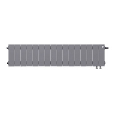 Биметаллический секционный радиатор отопления Royal Thermo PianoForte Silver Satin 200 / 16 секций нижнее правое подключение