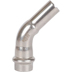 Угольник Rommer пресс 15 однораструбный, 45 градусов ВПр-НПр, нержавеющая сталь