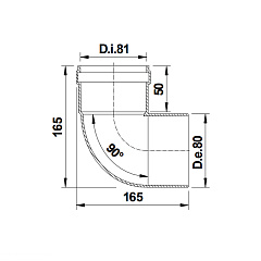 Угол Termica 90 d=80мм п/м TAU890