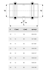 Муфта Viega Prestabo 54 мм, модель 1115