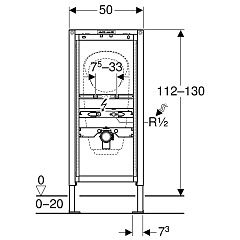 Система инсталляции для писсуара Geberit Duofix с верхним подводом воды 111.686.00.1