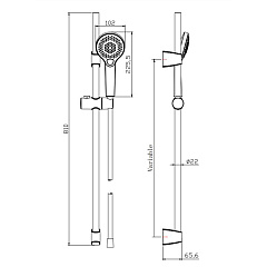 Душевой гарнитур Cersanit NENO (стойка) 3 режима шланг 200 PVC черный