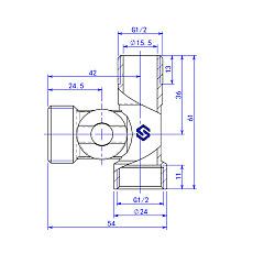 Кран-тройник MVI для подключения сантехнических приборов ВНН 1/2x3/4x1/2