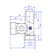 Кран-тройник MVI для подключения сантехнических приборов ВНН 1/2x3/4x1/2