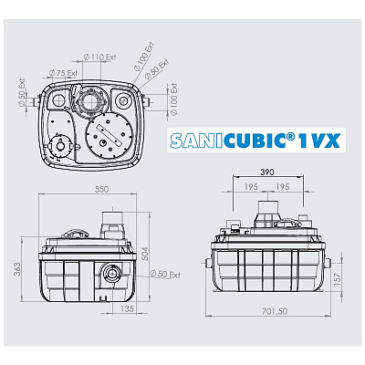 Канализационная насосная станция SFA SANICUBIC 1 VX