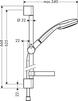 Душевой гарнитур Hansgrohe Croma 100 Vario Unica C Shower Set 27772000