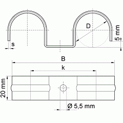 Напольный хомут Walraven BIS двойной, 25 мм