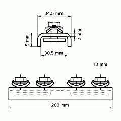 Соединитель Walraven BIS RapidRail U-образный WM0-35, 200 мм