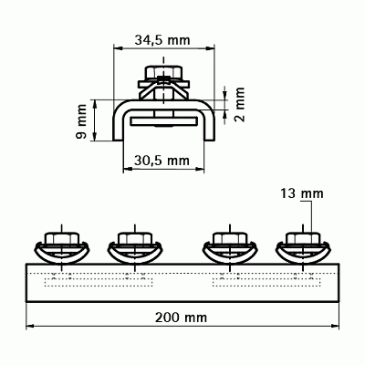 Соединитель Walraven BIS RapidRail U-образный WM0-35, 200 мм