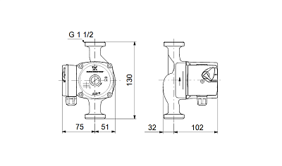 Циркуляционный насос Grundfos UPS 25-50 130