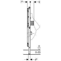 Система инсталляции для писсуара Geberit Duofix универсальный со скрытым распознаванием 111.689.00.1