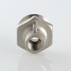 Переходник для подключения датчика температуры VALTEC M10 х 1/2 внутренняя-наружная резьба, никелированная латунь