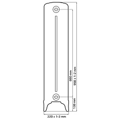 Чугунный радиатор отопления RETROstyle Bohemia R 800/220 (c узором) - 1 секция