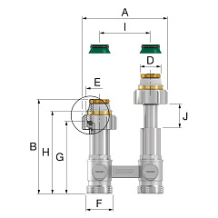 Узел нижнего подключения Flamco ET2/50 угловой