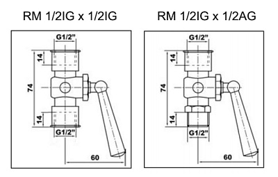 Кран Watts RM 1/2 ВР х 1/2 ВР, для манометра