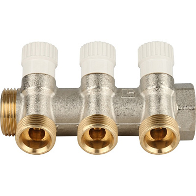 Коллектор Stout с регулировочными вентилями 1x3/4EK с 3 отводами, SMB 6851 013403
