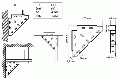Угловая треугольная опора Walraven BIS Strut + WM35 (BUP) 200 x 200 мм