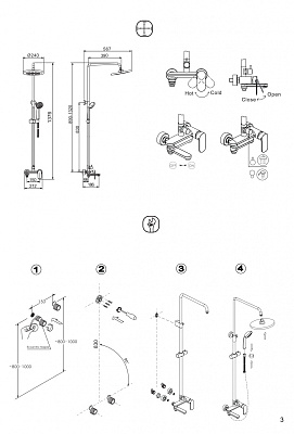 Душевая колонна Bravat Opal F6125183CP-A3-RUS