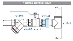 Сгон VALTEC разъемный 1/2 внутренняя-наружная резьба, никелированная латунь