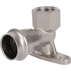 Угольник настенный Rommer с креплением 22х1/2 ВПр-ВР, нержавеющая сталь