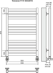 Полотенцесушитель водяной Terminus Тоскана П14 500x815