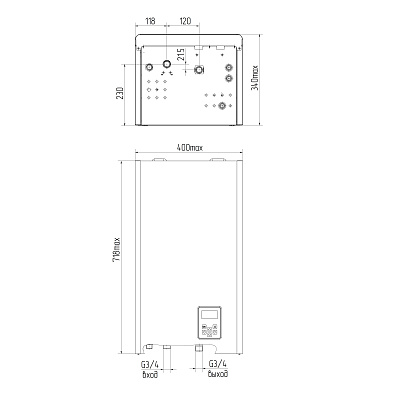 Электрический котёл отопления одноконтурный настенный Рэко 18ПМ (РЭКО-18ПМ-180-380В)