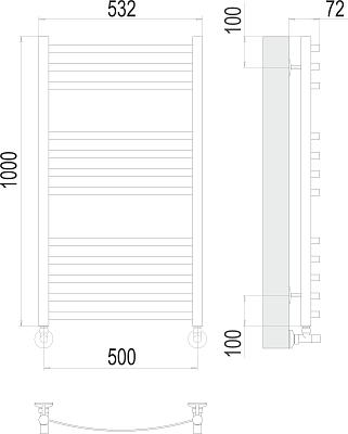Полотенцесушитель водяной Terminus Авиэль П12 500х1000