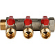 Коллектор Stout с шаровыми кранами 3/4x1/2 с 3 отводами, красный, SMB 6200 341203