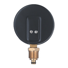 Термоманометр Rommer радиальный в комплекте с запорным клапаном, 80 мм , 0...120, 0...10 бар, 1/2