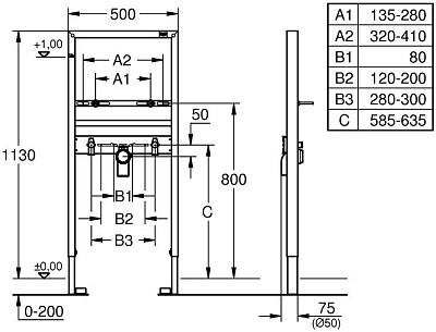 Система инсталляции для раковин Grohe Rapid SL 38554001