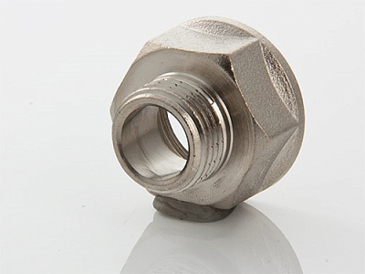 Переходник VALTEC 3/8 х 1/4 внутренняя-наружная резьба, никелированная латунь