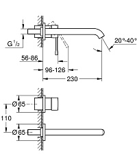 Встраиваемый смеситель Grohe Essence 19967001