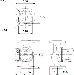 Циркуляционный насос Grundfos UPS 40-50 F 250