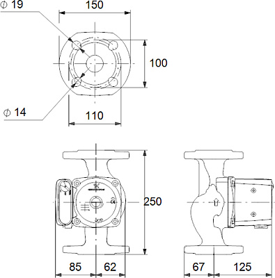 Циркуляционный насос Grundfos UPS 40-50 F 250