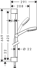 Душевой гарнитур Hansgrohe Crometta 100 Multi 26650400