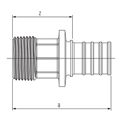 Переходник Rehau с наружной резьбой 16-R 1 RX