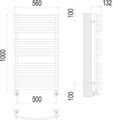 Полотенцесушитель водяной Terminus Капри П14 500х1000