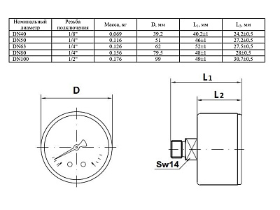 Манометр Watts F+R150 80/16, аксиальный