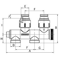 Узел нижнего подключения Flamco U1 c функцией отсечки, слива и заполнения