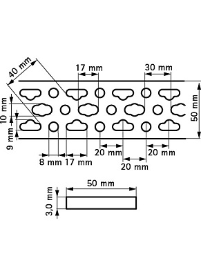 Монтажная шина Walraven BIS универсальная 50х3 мм 2 м