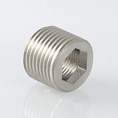 Футорка VALTEC под шестигранник 1/2х3/8 дюйма внутренняя-наружная резьба, никелированная латунь